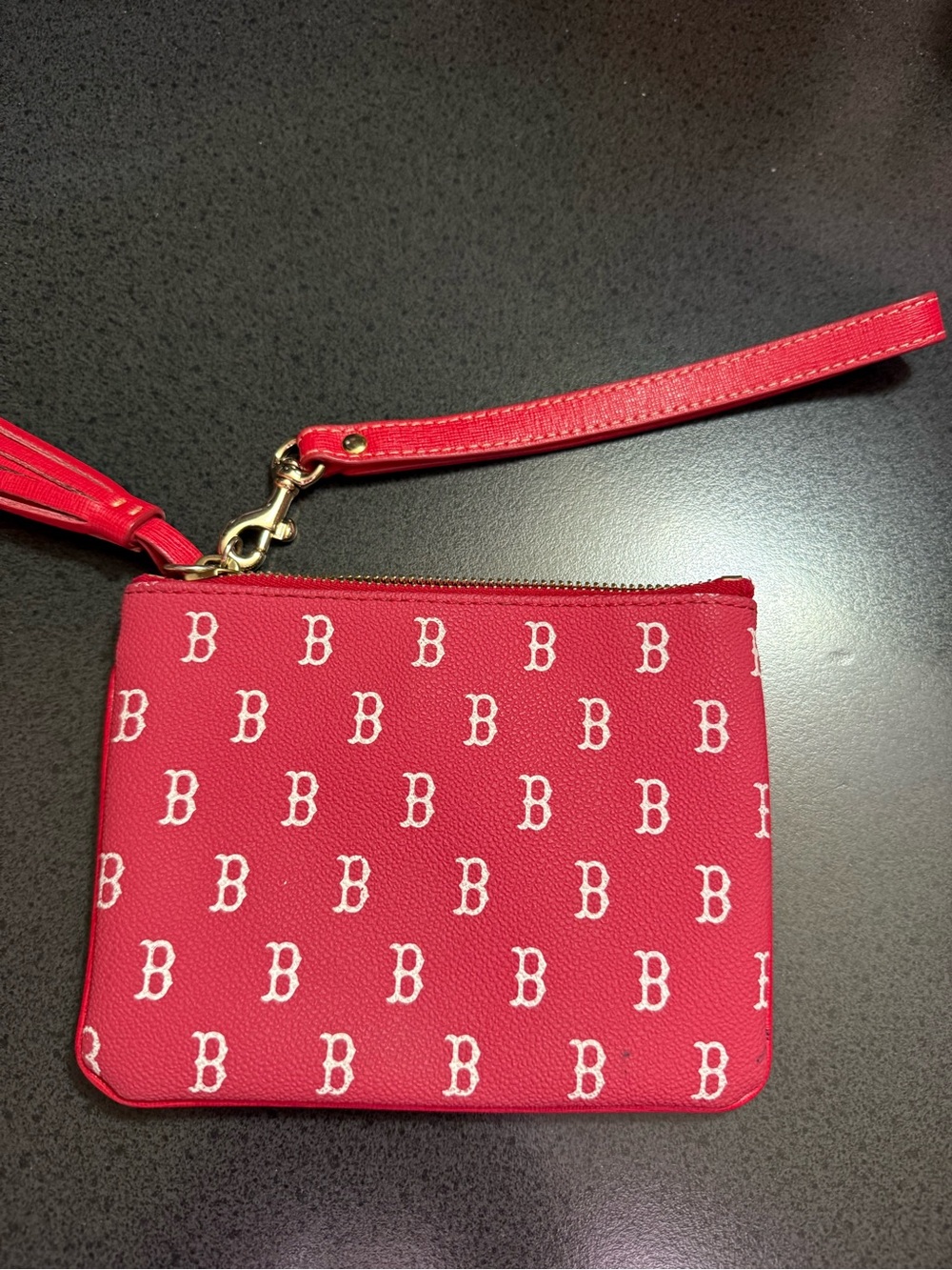 Dooney & Bourke Red Signature Wristlet with Tassel - Picture 2 of 5